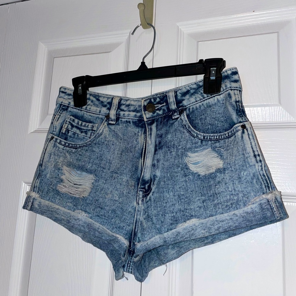 Kendall & Kylie high waisted jean shorts